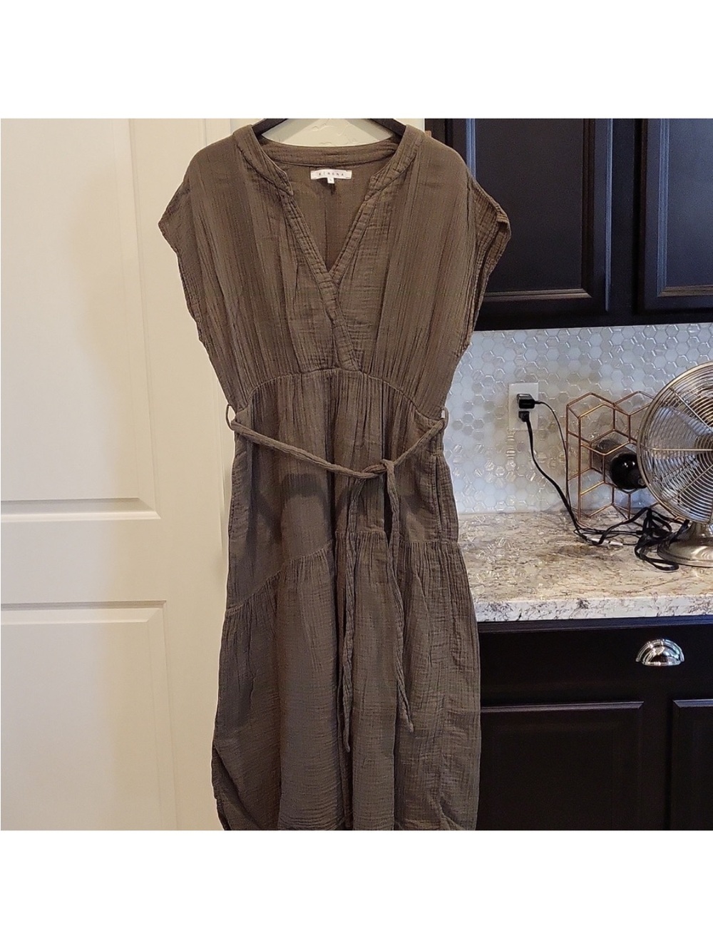 XiRENA 100% Cotton Drue Midi Tie Waist Dress sz large - Picture 4 of 8